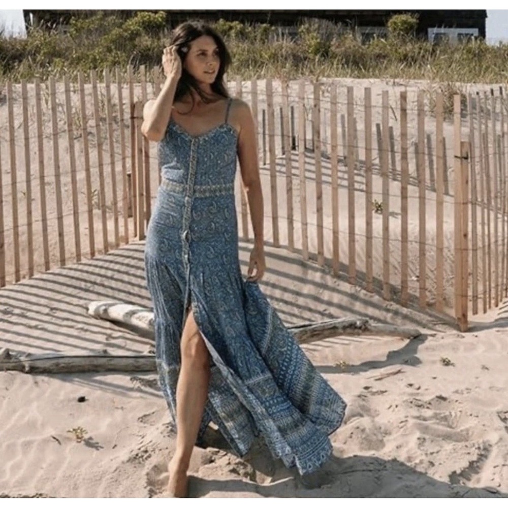 Veronica Beard Windansea Blue Paisley Maxi Dress Size Small - Picture 2 of 12